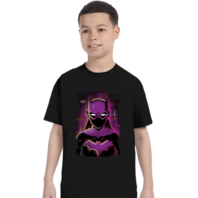 Daily_Deal_Shirts T-Shirts, Youth / XS / Black Glitch Batgirl