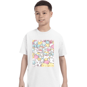 Daily_Deal_Shirts T-Shirts, Youth / XS / White Pastel Cats