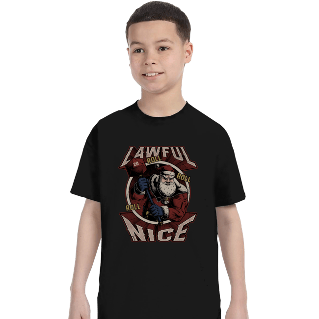 Shirts T-Shirts, Youth / XS / Black Lawful Nice Santa