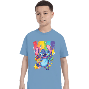 Shirts T-Shirts, Youth / XS / Powder Blue Alien Says Love