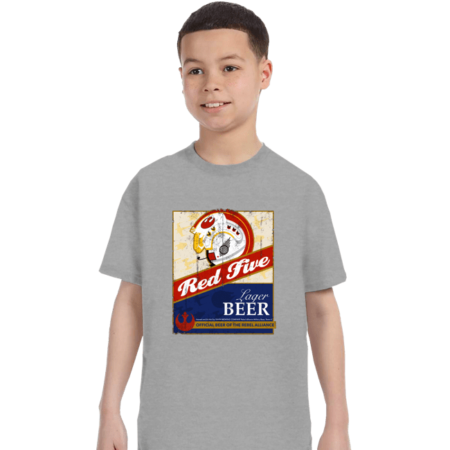 Daily_Deal_Shirts T-Shirts, Youth / XS / Sports Grey Red Five Beer