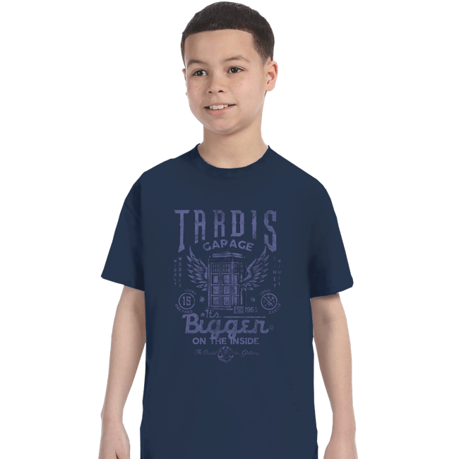 Daily_Deal_Shirts T-Shirts, Youth / XS / Navy Tardis Garage