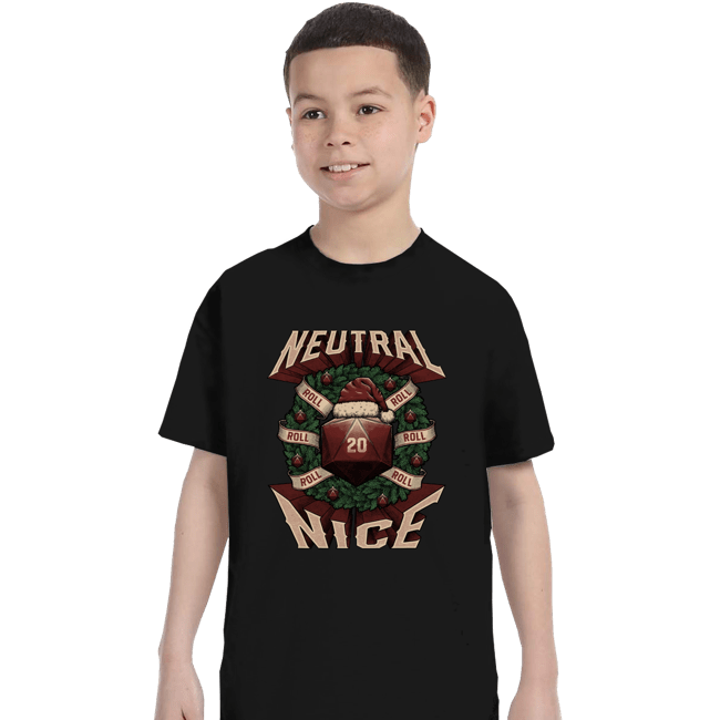 Shirts T-Shirts, Youth / XS / Black Neutral Nice Christmas