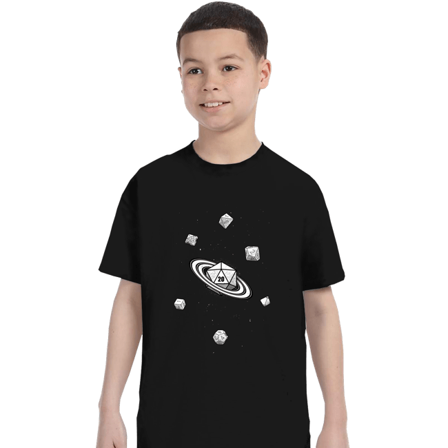 Secret_Shirts T-Shirts, Youth / XS / Black RPG Dice Galaxy