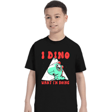 Load image into Gallery viewer, Shirts T-Shirts, Youth / XS / Black Confused Dino
