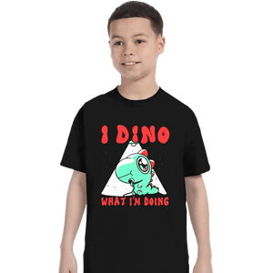 Shirts T-Shirts, Youth / XS / Black Confused Dino
