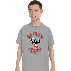 Shirts T-Shirts, Youth / XS / Sports Grey Red Cyclone Muscle Beach