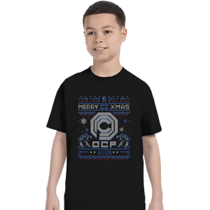 Daily_Deal_Shirts T-Shirts, Youth / XS / Black Happy Robo Xmas