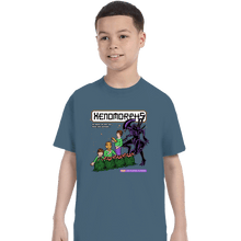 Load image into Gallery viewer, Shirts T-Shirts, Youth / XS / Indigo Blue Xenomorphs Book
