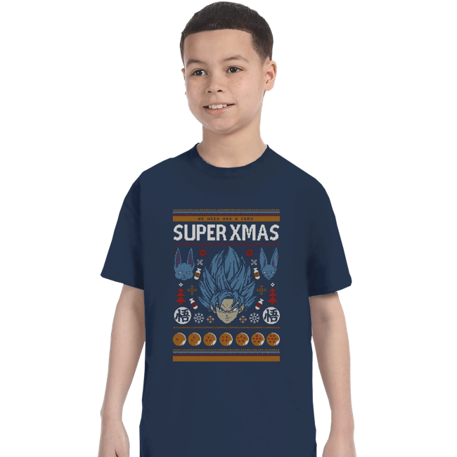 Shirts T-Shirts, Youth / XS / Navy Super Xmas
