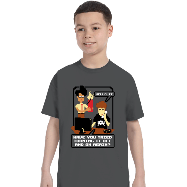 Daily_Deal_Shirts T-Shirts, Youth / XS / Charcoal IT Support