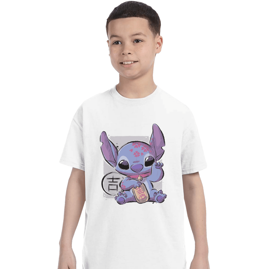 Shirts T-Shirts, Youth / XS / White Maneki Stitch