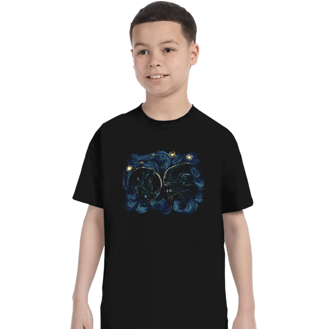 Secret_Shirts T-Shirts, Youth / XS / Black Starry Alien