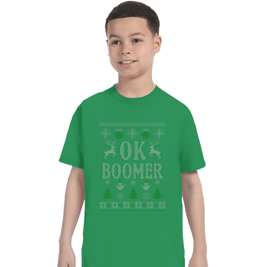 Shirts T-Shirts, Youth / XL / Irish Green OK Zoomer Ugly Christmas Sweater