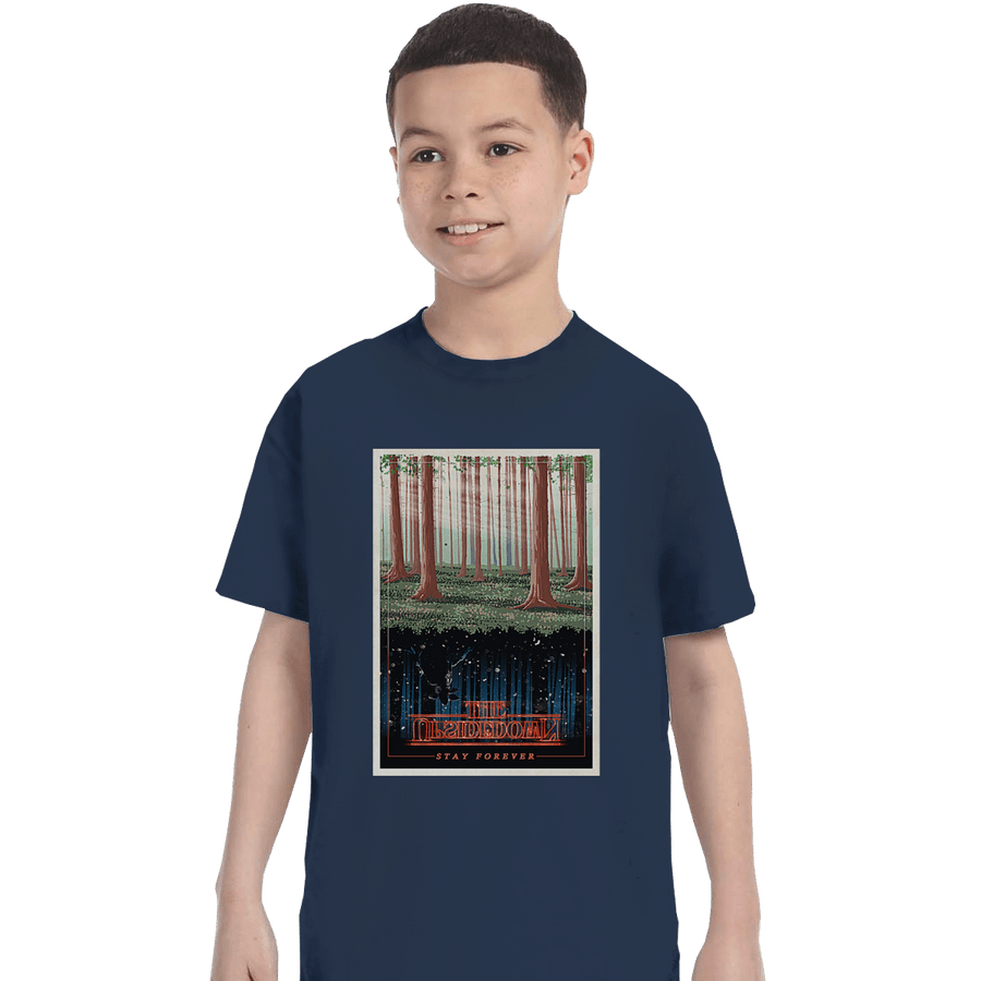 Shirts T-Shirts, Youth / XL / Navy Visit the Upside Down