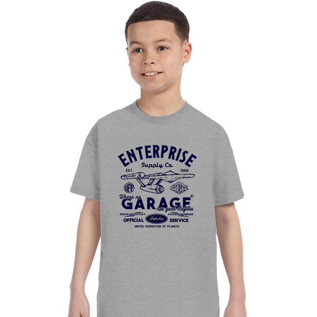 Daily_Deal_Shirts T-Shirts, Youth / XS / Sports Grey Enterprise Garage
