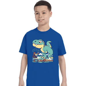 Shirts T-Shirts, Youth / XS / Royal Blue T Rex Surprise