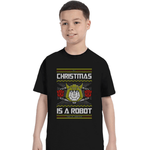 Shirts T-Shirts, Youth / XS / Black Christmas Is A Robot
