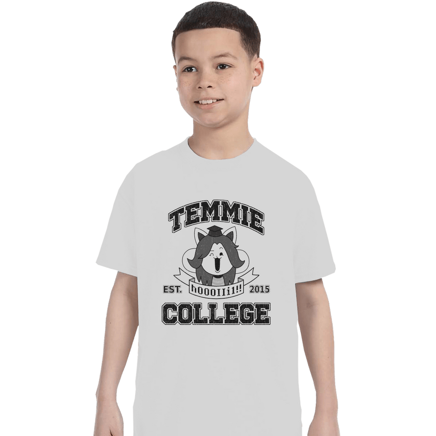 Shirts T-Shirts, Youth / Small / White Temmie College