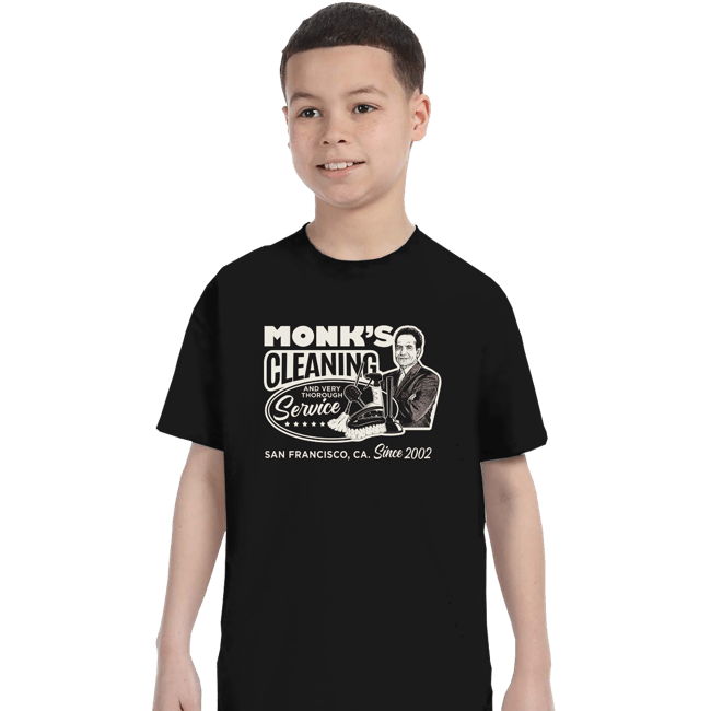 Shirts T-Shirts, Youth / XS / Black Monk Cleaning Service