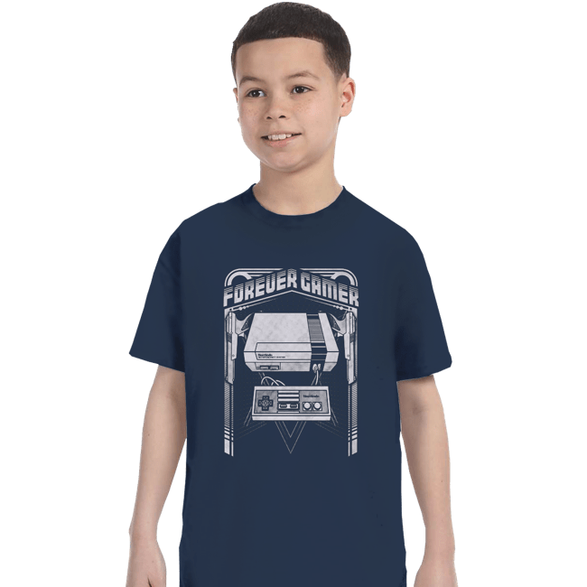Secret_Shirts T-Shirts, Youth / XS / Navy Forever Gamer NES