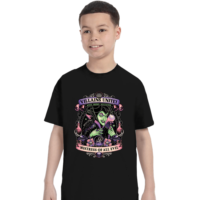 Daily_Deal_Shirts T-Shirts, Youth / XS / Black Villains Unite Maleficent