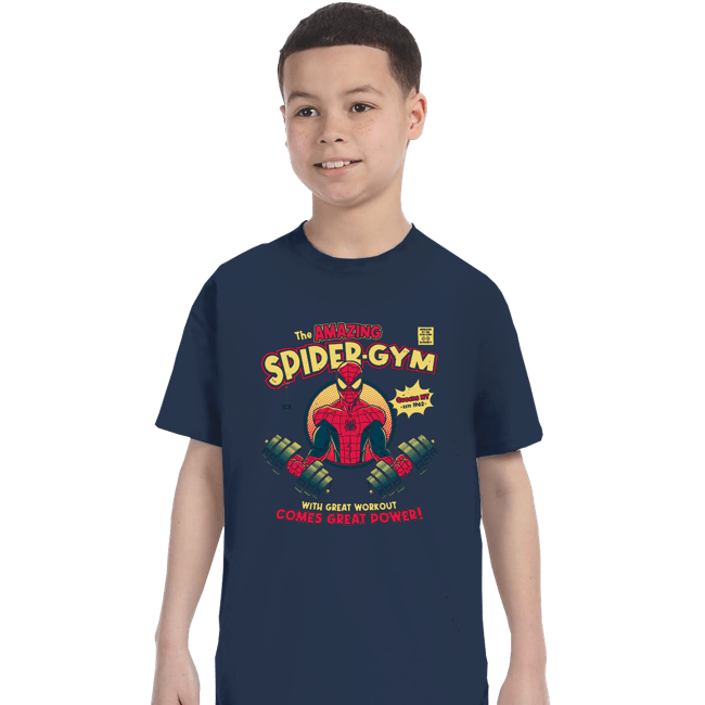 Daily_Deal_Shirts T-Shirts, Youth / XS / Navy The Amazing Spider-Gym