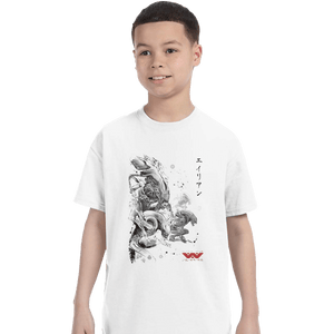 Shirts T-Shirts, Youth / XS / White Xenomorphs Invasion Sumi-e
