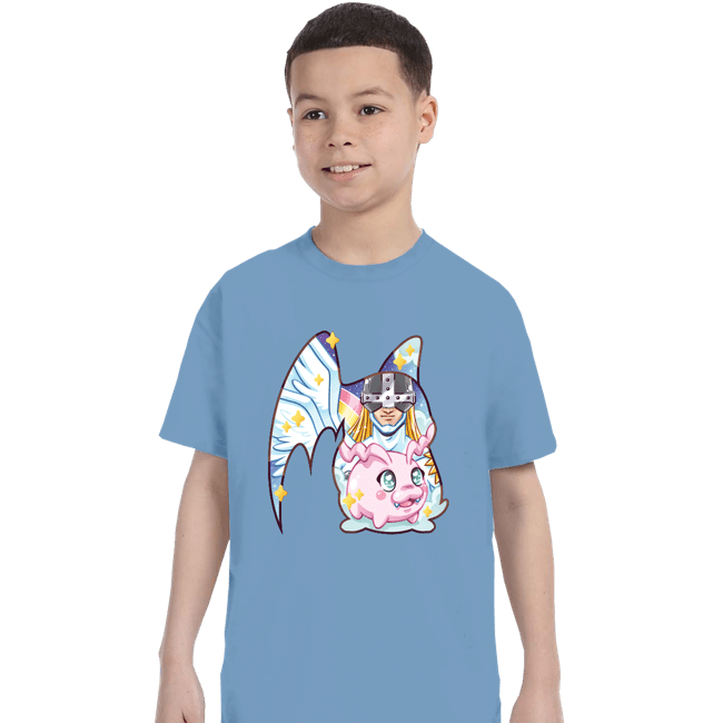 Shirts T-Shirts, Youth / XS / Powder Blue Magical Silhouettes - Patamon