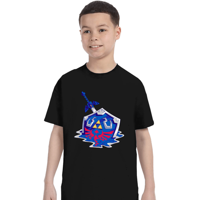 Daily_Deal_Shirts T-Shirts, Youth / XS / Black Melting Shield and Sword