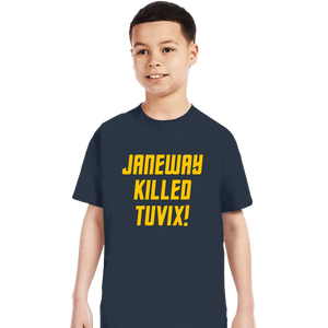 Daily_Deal_Shirts T-Shirts, Youth / XS / Dark Heather Janeway Killed Tuvix!