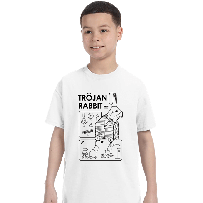 Secret_Shirts T-Shirts, Youth / XS / White The Trojan Rabbit