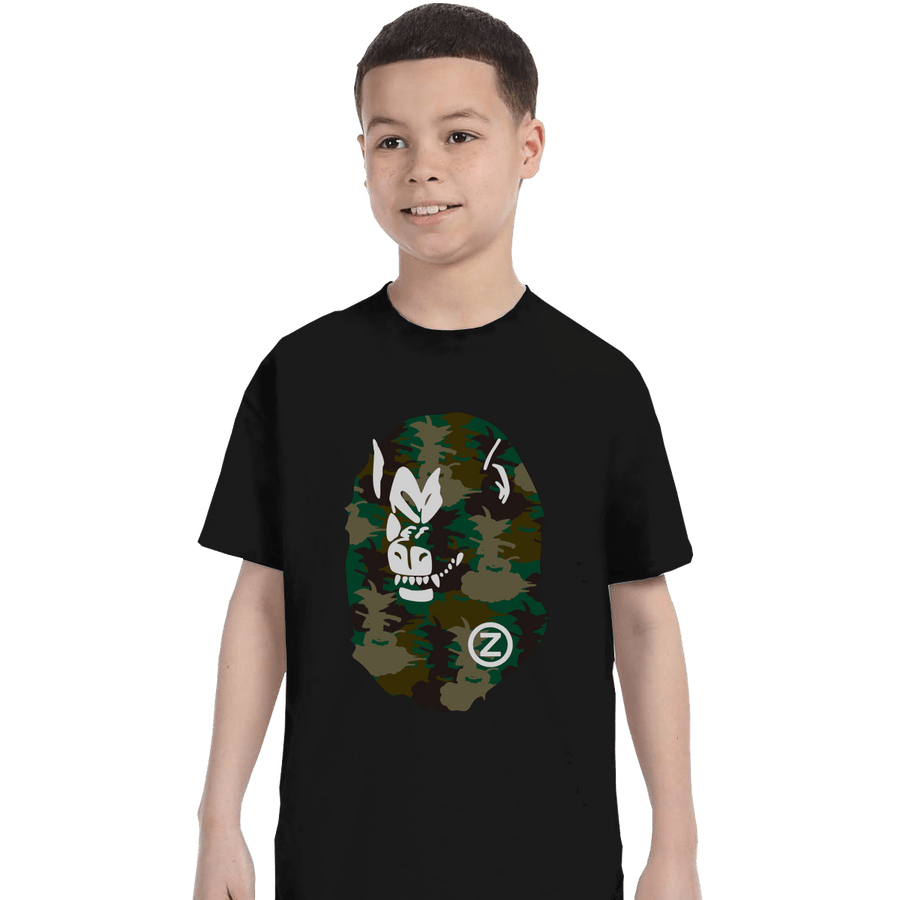 Shirts T-Shirts, Youth / XL / Black A Bathing Oozaru