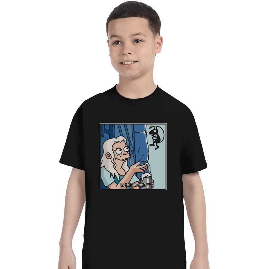 Shirts T-Shirts, Youth / XL / Black Is This A Cat?