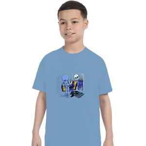 Shirts T-Shirts, Youth / XL / Powder Blue Skull Style