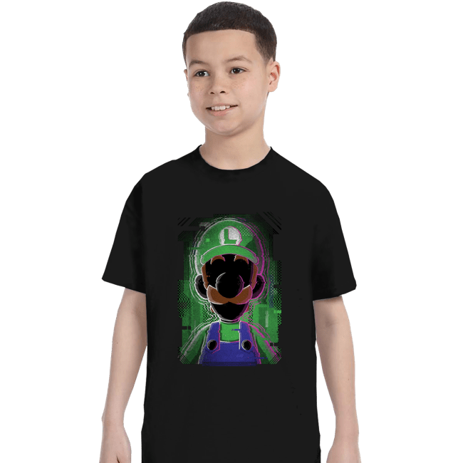 Secret_Shirts T-Shirts, Youth / XS / Black Luigi Glitch