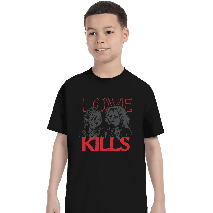 Shirts T-Shirts, Youth / XS / Black Love Kills