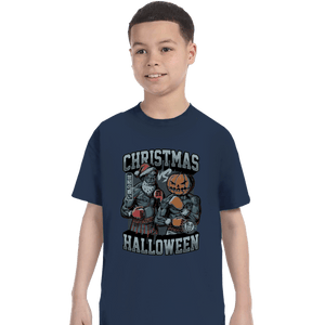 Secret_Shirts T-Shirts, Youth / XS / Navy Christmas VS Halloween