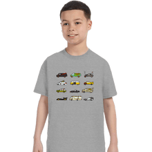 Load image into Gallery viewer, Secret_Shirts T-Shirts, Youth / XS / Sports Grey Iconic Cars &amp; Vans
