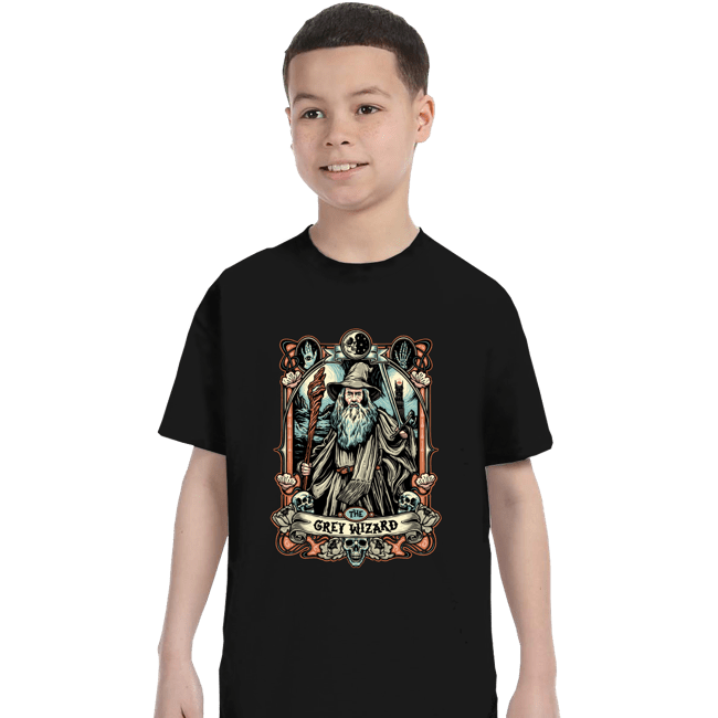 Daily_Deal_Shirts T-Shirts, Youth / XS / Black The Grey Wizard Crest