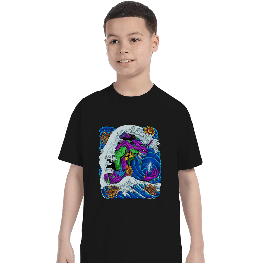 Shirts T-Shirts, Youth / XL / Black Eva-01 Wave