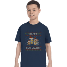 Load image into Gallery viewer, Daily_Deal_Shirts T-Shirts, Youth / XS / Navy Happy Howlidays
