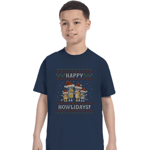 Daily_Deal_Shirts T-Shirts, Youth / XS / Navy Happy Howlidays