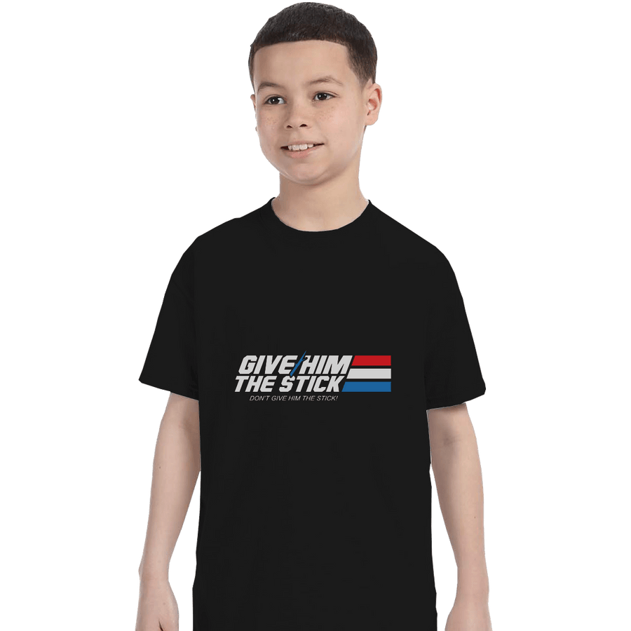 Shirts T-Shirts, Youth / XL / Black Give Him The Stick