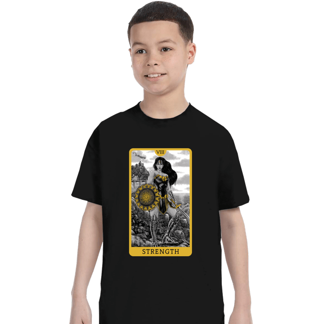 Daily_Deal_Shirts T-Shirts, Youth / XS / Black JL Tarot - Strength
