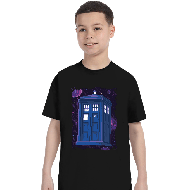 Daily_Deal_Shirts T-Shirts, Youth / XS / Black Pixel Tardis