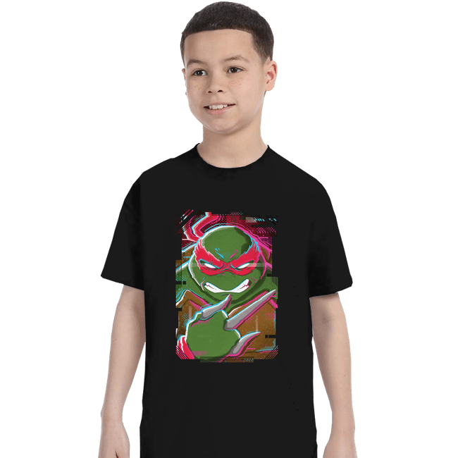 Daily_Deal_Shirts T-Shirts, Youth / XS / Black Glitch Raphael