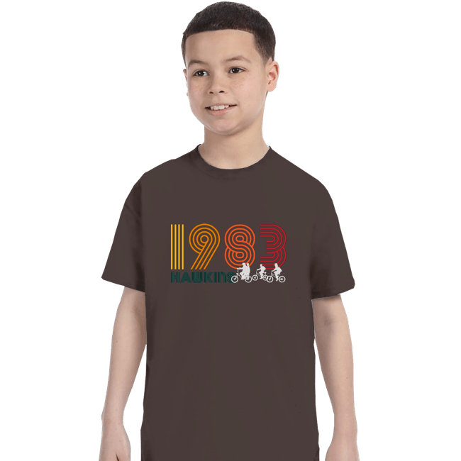 Secret_Shirts T-Shirts, Youth / XS / Dark Chocolate Hawkins 1983