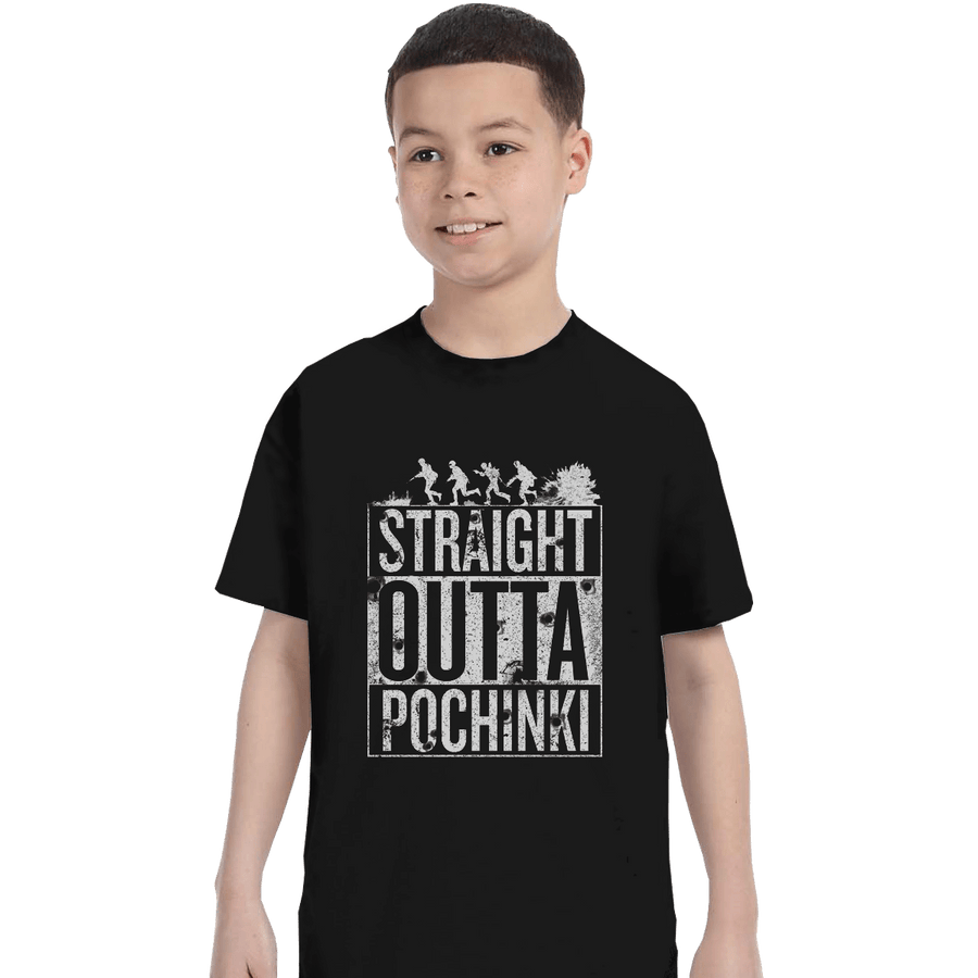 Shirts T-Shirts, Youth / XL / Black Straight Outta Pochinki