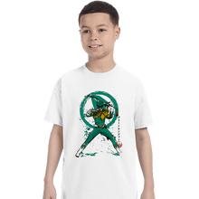 Load image into Gallery viewer, Daily_Deal_Shirts T-Shirts, Youth / XS / White Green Ranger Sumi-e
